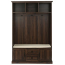Hall Tree With 3 Hooks, Coat Hanger, Entryway Bench, Storage Bench, 3 In 1 Design