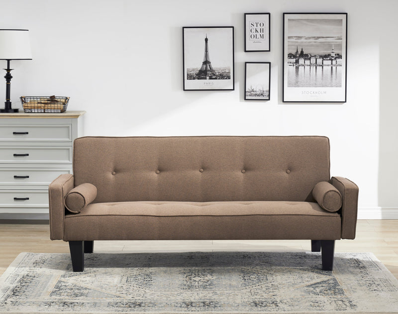 Walker Edison | Convertible 72" Brown Cotton Linen Sofa Bed