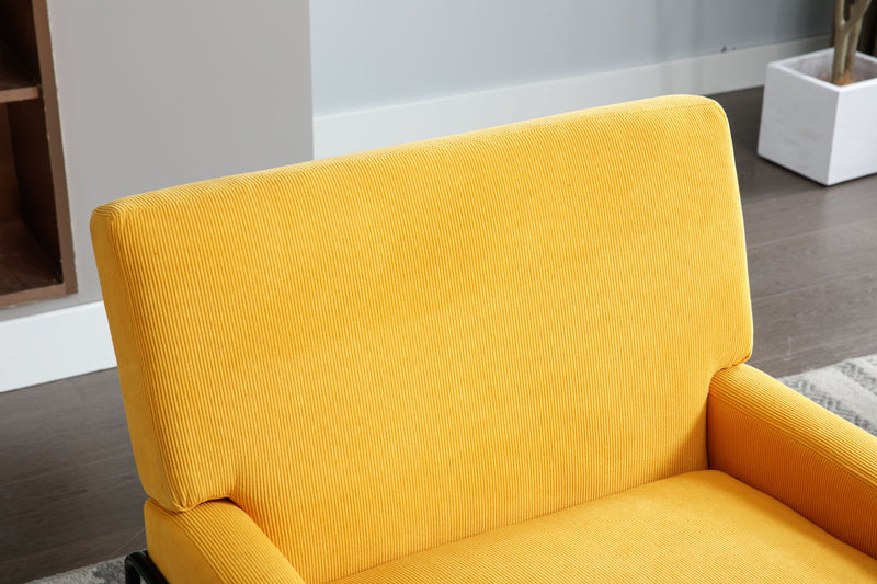 Accent Chair - Modern Industrial Slant Armchair with Metal Frame - Premium High Density Soft Single chair for Living Room Bedroom