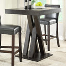 Double X Base Square Bar Table - Cappuccino by HouseOfZazla