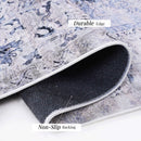 Maval - 2'6'' X 10' Washable Runner Rug - Blue / Cream