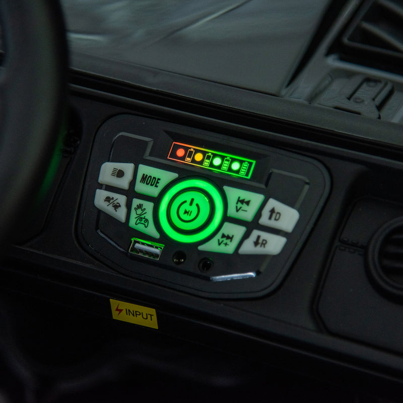 24V Ride On Large PickUp Truck car for Kids,ride On 4WD Toys with Remote Control,Parents Can Assist in Driving,Bluetooth music version,Pickup truck design with spacious storage in the rear.