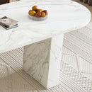 Oval Dining Table With Wood Strip Base by HouseOfZazla