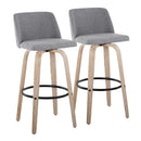 Toriano - Mid-Century Modern Fixed Height BarStool With Round Footrest (Set of 2) by Unique Piece Furniture