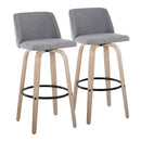 Toriano - Mid-Century Modern Fixed Height BarStool With Round Footrest (Set of 2) by HouseOfZazla