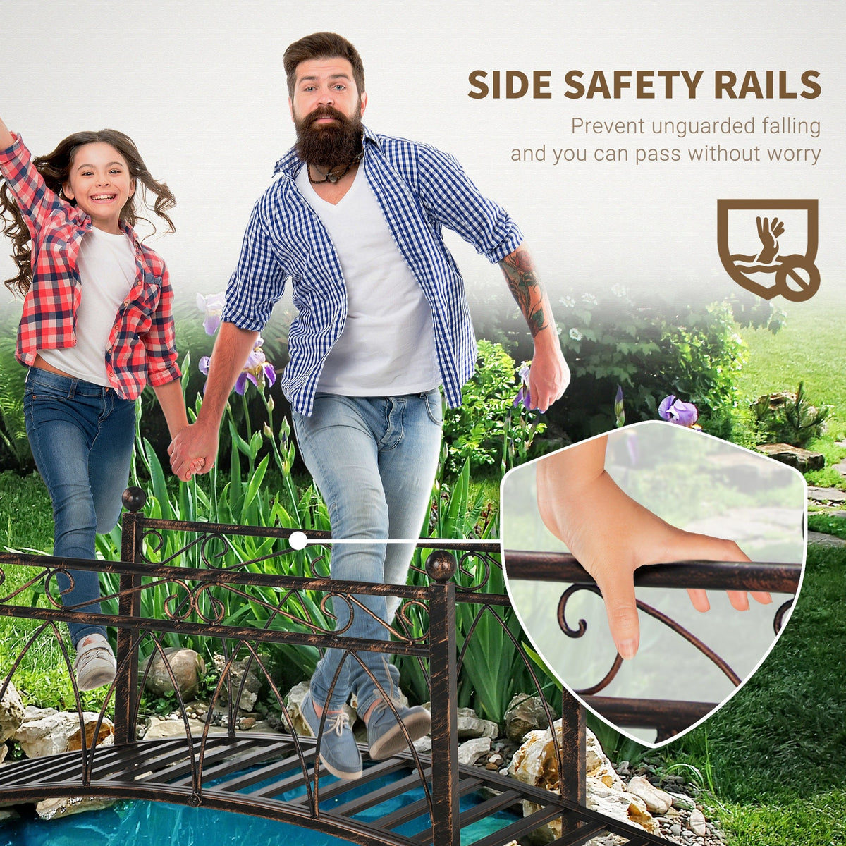 Outsunny Metal Arch Zen Garden Bridge, photo 6 of 10