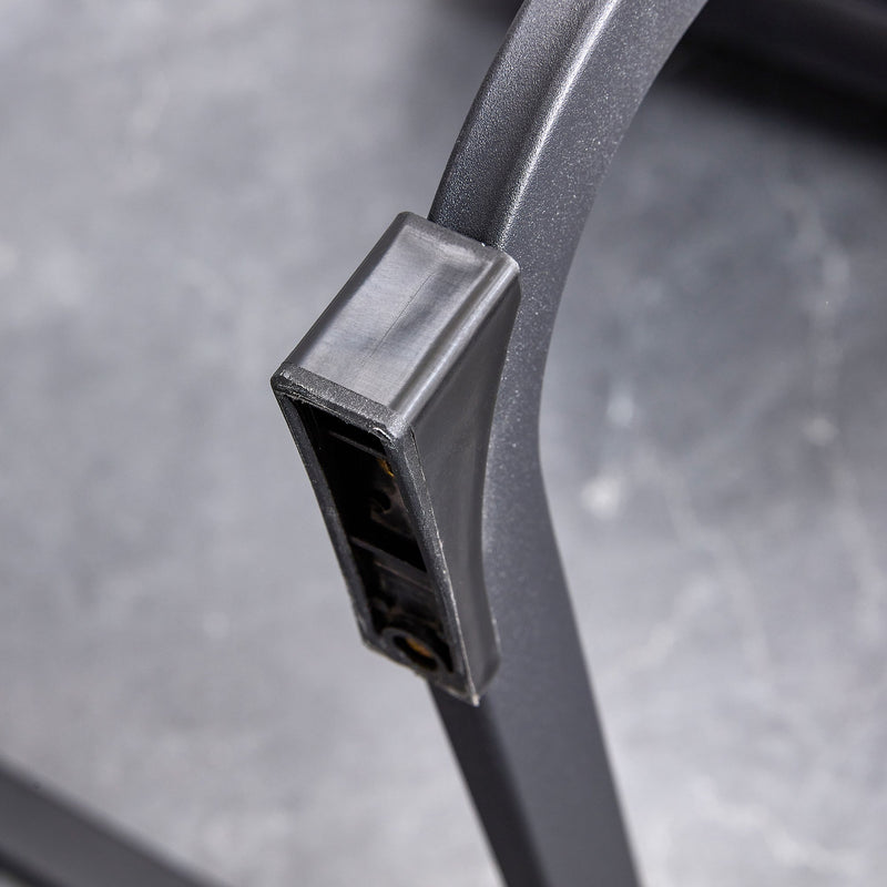 A table and four chairs. The table features a black imitation marble pattern tabletop and black gold MDF legs. The chair has a white PU backrest cushion and black metal legs. F-SQ