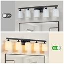 5-Light Matte Black Bathroom Lighting