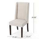 Modern Wingback Dining Chair (Set of 2) With Upholstered - Ivory by HouseOfZazla