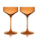 Reserve Nouveau Crystal Coupe Glasses in Amber Set of 2 by Viski