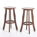 Primrose Outdoor Acacia Wood Barstools With Foot Rest (Set of 2) - Dark Brown by HouseOfZazla