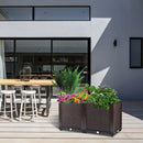 Raised Garden Bed Plant Growth Box with Self-watering System for Garden Patio Balcony Elevated Planter Box for Flowers Vegetables Herbs