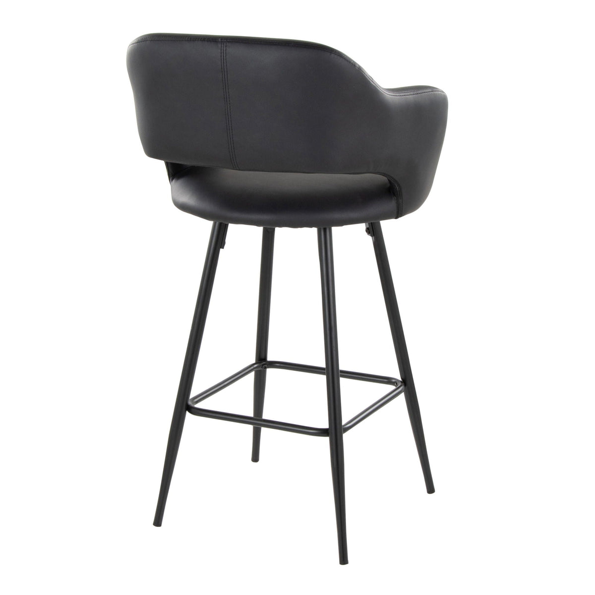 Margarite - Contemporary Fixed Height Counter Stool With Square Footrest (Set of 2), photo 20 of 20