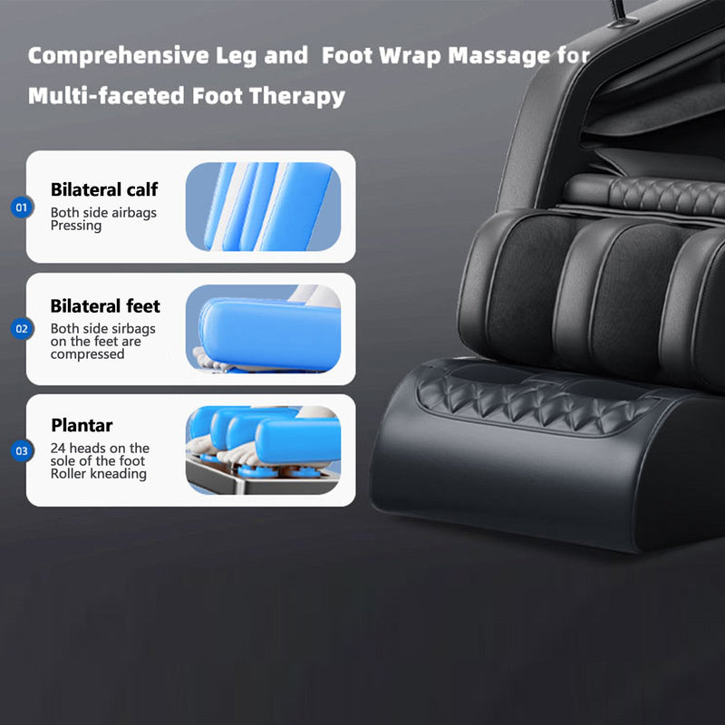 Massage Chair,Full Body Zero Gravity Recliner , Hip Heating, Foot Massage and Air Massage System for Home Office, for mom/dad (Black)