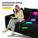Convertible Deep Seat Sofa With Soft Pillows And Ottomans