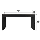 Modern Rustic Wood Table, Rectangular Living Room Center Table With Floating Top Design