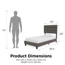 Paloma - Twin Bed With Dual USB Port - Linen by Unique Piece Furniture