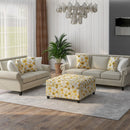 Floral Storage Ottoman With Traditional Design - Gold by HouseOfZazla