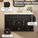 36 Inch Wall Mounted Bathroom Cabinet with Ceramic Sink and Drawers by HouseOfZazla