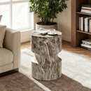 Outdoor Geometric Round End Table - Marble by HouseOfZazla