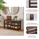 2-Tier Solid Wood Shoe Bench