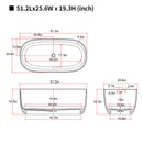 51'' Freestanding Bathtub Resin Stone Soaking Bathtub