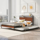 Platform Bed Frame With Trundle, USB Ports And Slat Support, No Box Spring Needed by HouseOfZazla