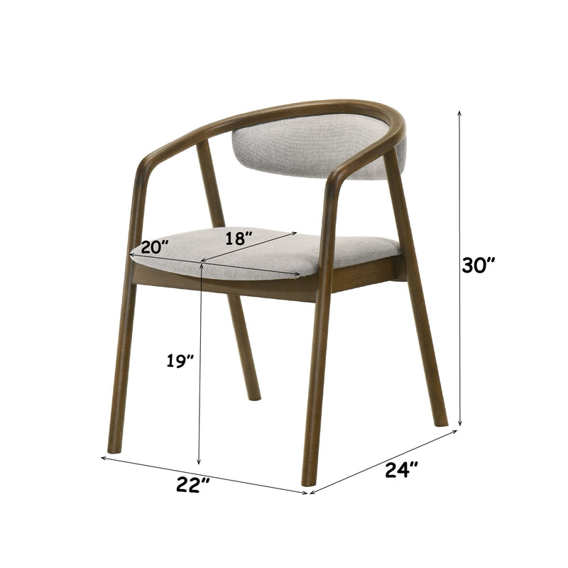 Delina - Side Chair - Gray / Walnut, photo 3 of 4