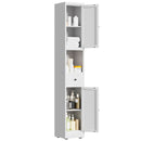 Tall Bathroom Storage Cabinet, 5-Tier Narrow With 2 Doors & Adjustable Shelves, Freestanding - White by HouseOfZazla