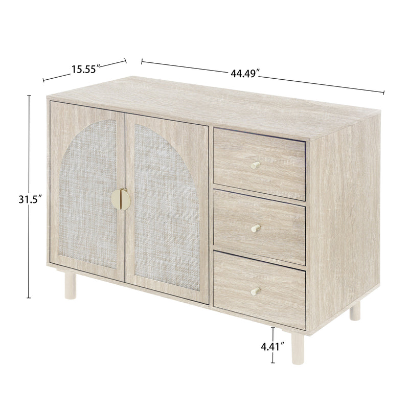 2 Door 3 Drawer Cabinet, Suitable for Bedroom, Living Room, Study