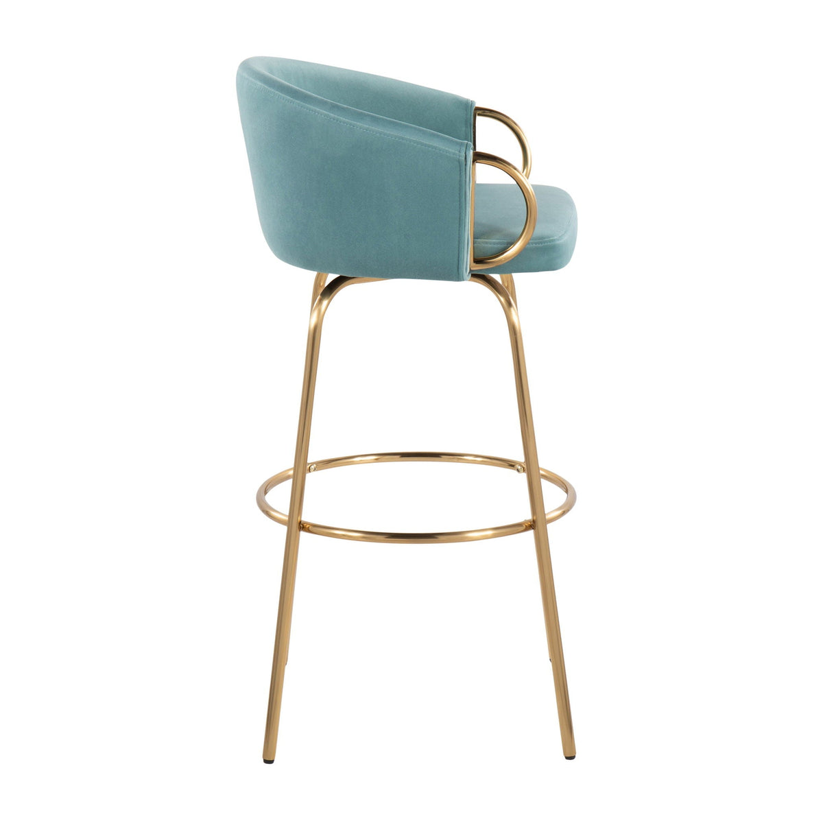 Claire - Contemporary / Glam Fixed Height Bar Stool (Set of 2) Round Footrest (Set of 2), photo 15 of 16