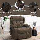 Lusio - Power Motion Recliner With Lift & Cup Holder - Brown by HouseOfZazla