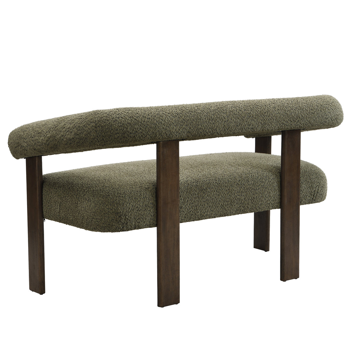 Round Armrest Loveseat (Green + Brown), photo 5 of 10