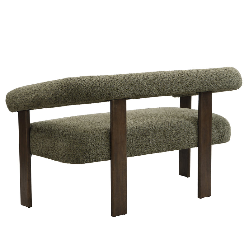 Round Armrest Loveseat (Green + Brown), photo 5 of 10
