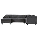 U Shaped Sectional Sofa, Corner Living Room Couch With Built In Cup Holders, Storage, USB Ports by HouseOfZazla
