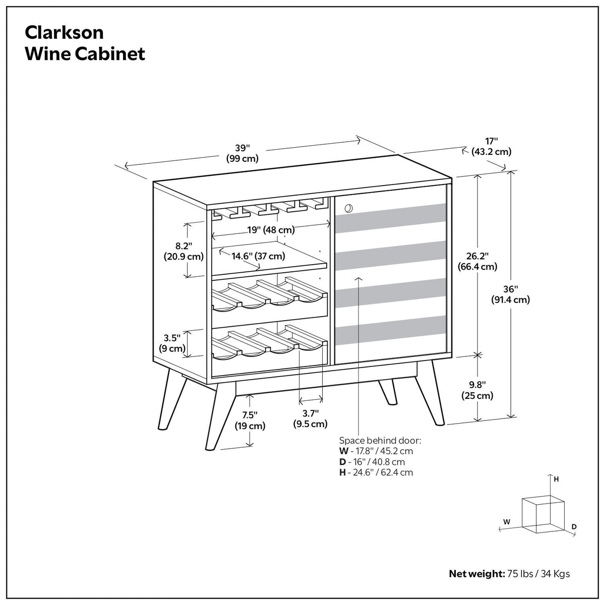 Clarkson - Wine Cabinet - Brown, photo 8 of 8