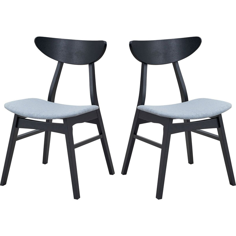 (1 Table+4 Chairs)Modern Dining Table Set of 5 pcs,Wooden Dining Table and Upholstered Chairs for Living Room,Round Kitchen Set with Sturdy Legs for Restaurant,Black