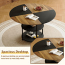 Diameter - Modern Splicing Circular Dining Table Double Layer Storage - Wood / Black by Unique Piece Furniture