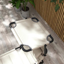 2 Pcs Outdoor Lounge Chair, Adjustable Backrest Folding Chaise Lounge, Cushioned Tanning Chair w/ Sunshade Roof & Pillow Headrest for Beach, Camping, Hiking, Cream White