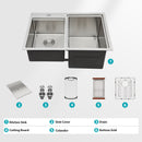 Outdoor Double Bowl Drop In Sink With Workstation - Brushed Nickel by HouseOfZazla