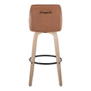 Hannah - Transitional Fixed Height Barstool With Swivel With Round Footrest (Set of 2) by HouseOfZazla