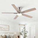 Mordern Flush Mount Ceiling Fan With Light And Remote Control by HouseOfZazla