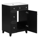 Transitional Style Bathroom Vanity Cabinet With Ceramic Sink by HouseOfZazla