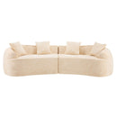 Curved Compressed Sofa, Nordic-Style Design For Living Room by HouseOfZazla