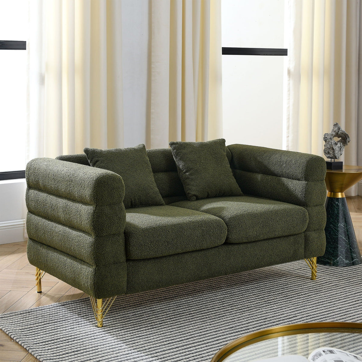 Oversized 2 Seater Sectional Sofa With Deep Seating And 2 Pillows, photo 21 of 23