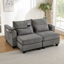 Convertible Chaise Lounge Sofa Chair With USB Ports, Cup Holders, Phone Holder And Storage by HouseOfZazla