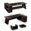 L-Shaped Executive Desk With File Cabinet & Drawers by HouseOfZazla