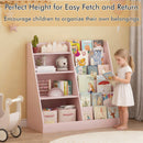 Kids Bookshelf with Toy Storage Organizer, 34.65" Multi-Tier