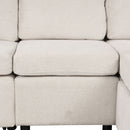 Modern 2 Seater Loveseat Sofa With Pull-Out Bed, Fabric, Built-In USB Ports & Cup Holders