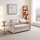 55.5" Twins Pull Out Sofa Bed Pink Velvet